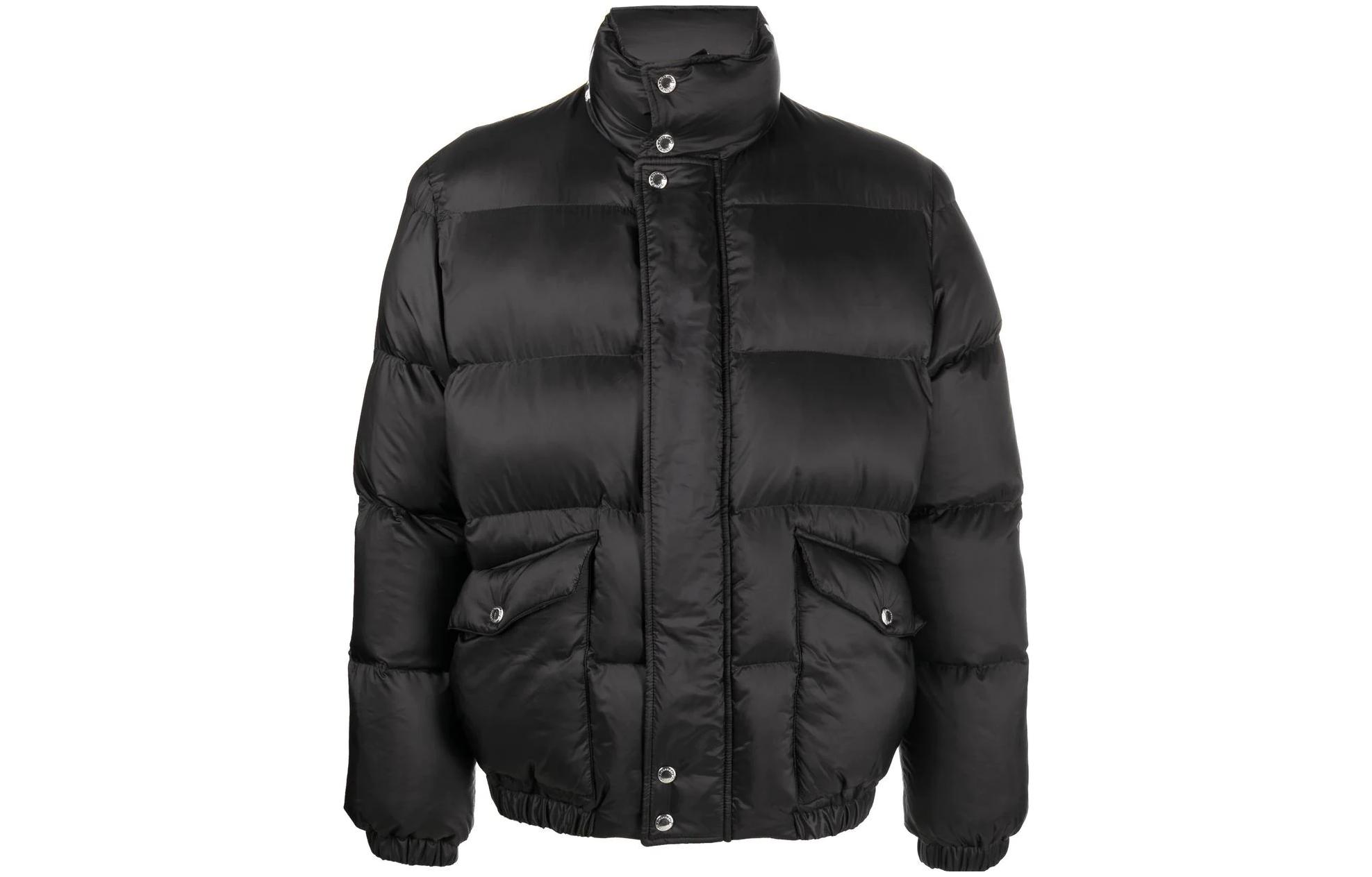 Alexander McQueen FW22 Quilted Jacket with Logo Collar Black 659318QTR30-1080