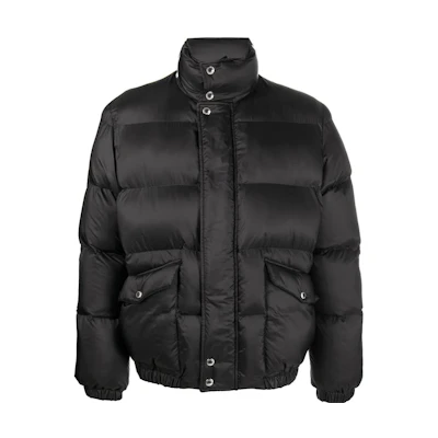 Alexander McQueen FW22 Quilted Jacket with Logo Collar Black 659318QTR30-1080