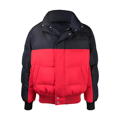 Alexander McQueen FW22 Red Puffer Jacket with Zipper & High Collar for Men 678080QSR77NAVY