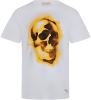 Alexander McQueen FW22 Skull Graphic Oversized White Tee for Men. 710938-QTZ33-0900 Alexander McQueen FW22 Skull Graphic Oversized White Tee for Men. 710938-QTZ33-0900