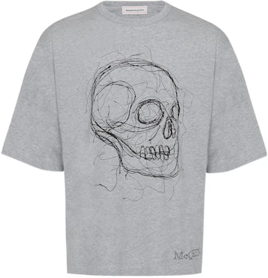 Alexander McQueen FW22 Skull Print Crew Neck T-Shirt Grey White 735266-QUZ43-0902 Order Alexander McQueen FW22 Skull Print Crew Neck T-Shirt Grey White 735266-QUZ43-0902
