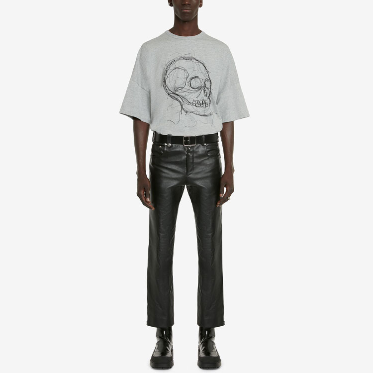 Alexander McQueen FW22 Skull Print Crew Neck T-Shirt  Grey White 735266-QUZ43-0902 圖 3