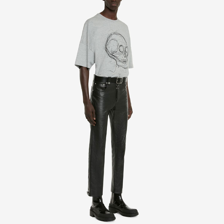 Alexander McQueen FW22 Skull Print Crew Neck T-Shirt  Grey White 735266-QUZ43-0902 圖 5