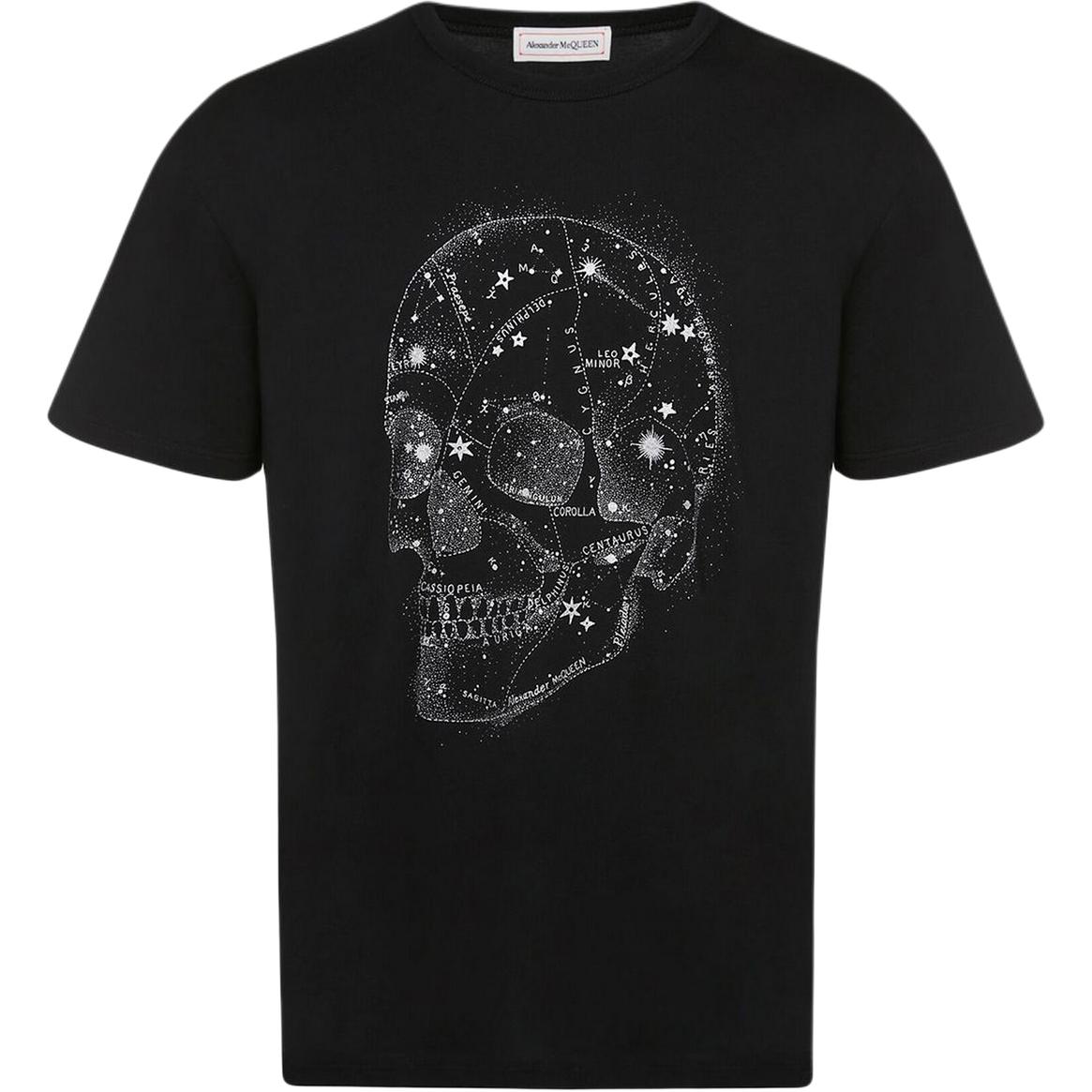 Alexander McQueen FW22 Skull Print Crewneck Short Sleeve T-Shirt Black Mens 735267-QUZ44-0901