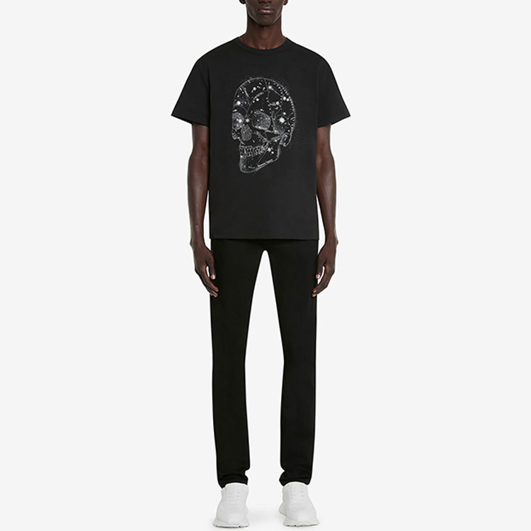 Alexander McQueen FW22 Skull Print Crewneck Short Sleeve T-Shirt Black Mens 735267-QUZ44-0901 圖 3