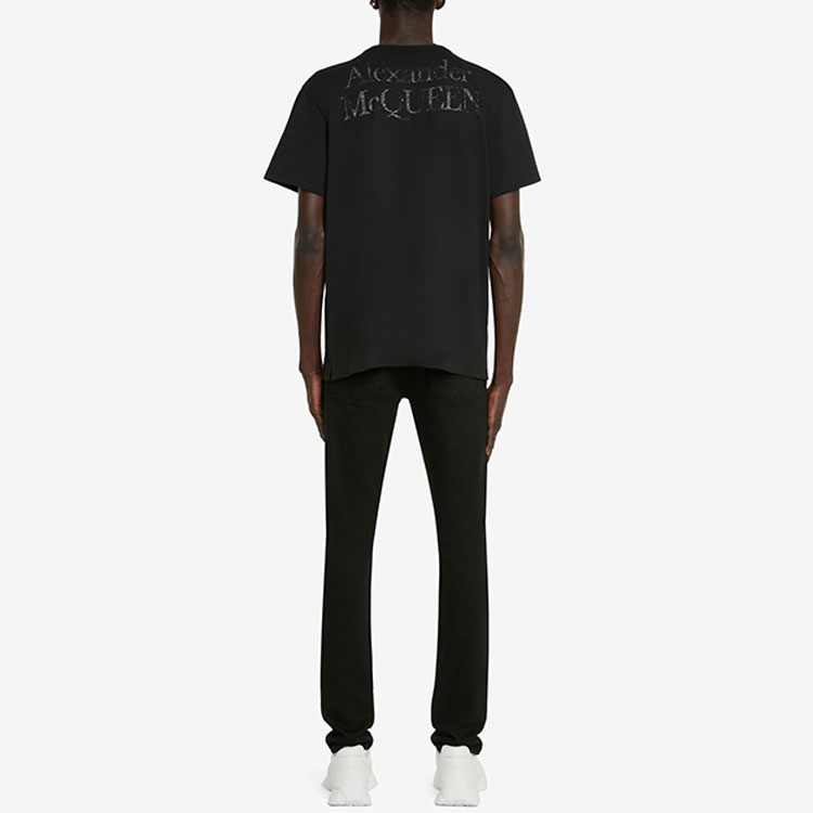 Alexander McQueen FW22 Skull Print Crewneck Short Sleeve T-Shirt Black Mens 735267-QUZ44-0901 圖 4