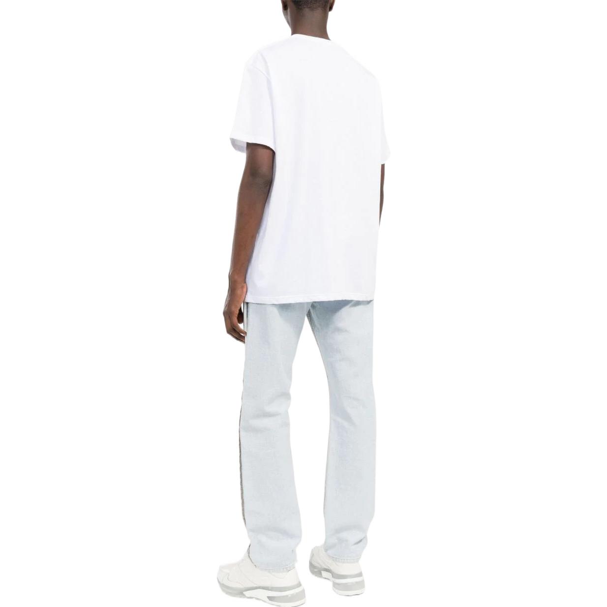 Shop Alexander McQueen Kaos Skull Print Lengan Pendek Putih Pria FW22. 704967-QTZ02-0900