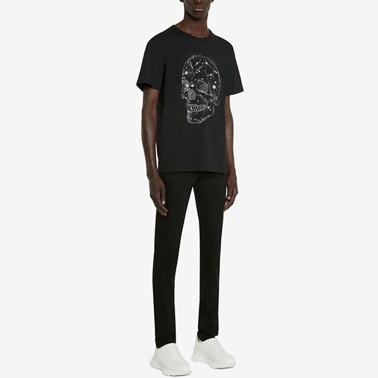 Alexander McQueen FW22 Skull Print Crewneck Short Sleeve T-Shirt Black Mens 735267-QUZ44-0901 圖 5