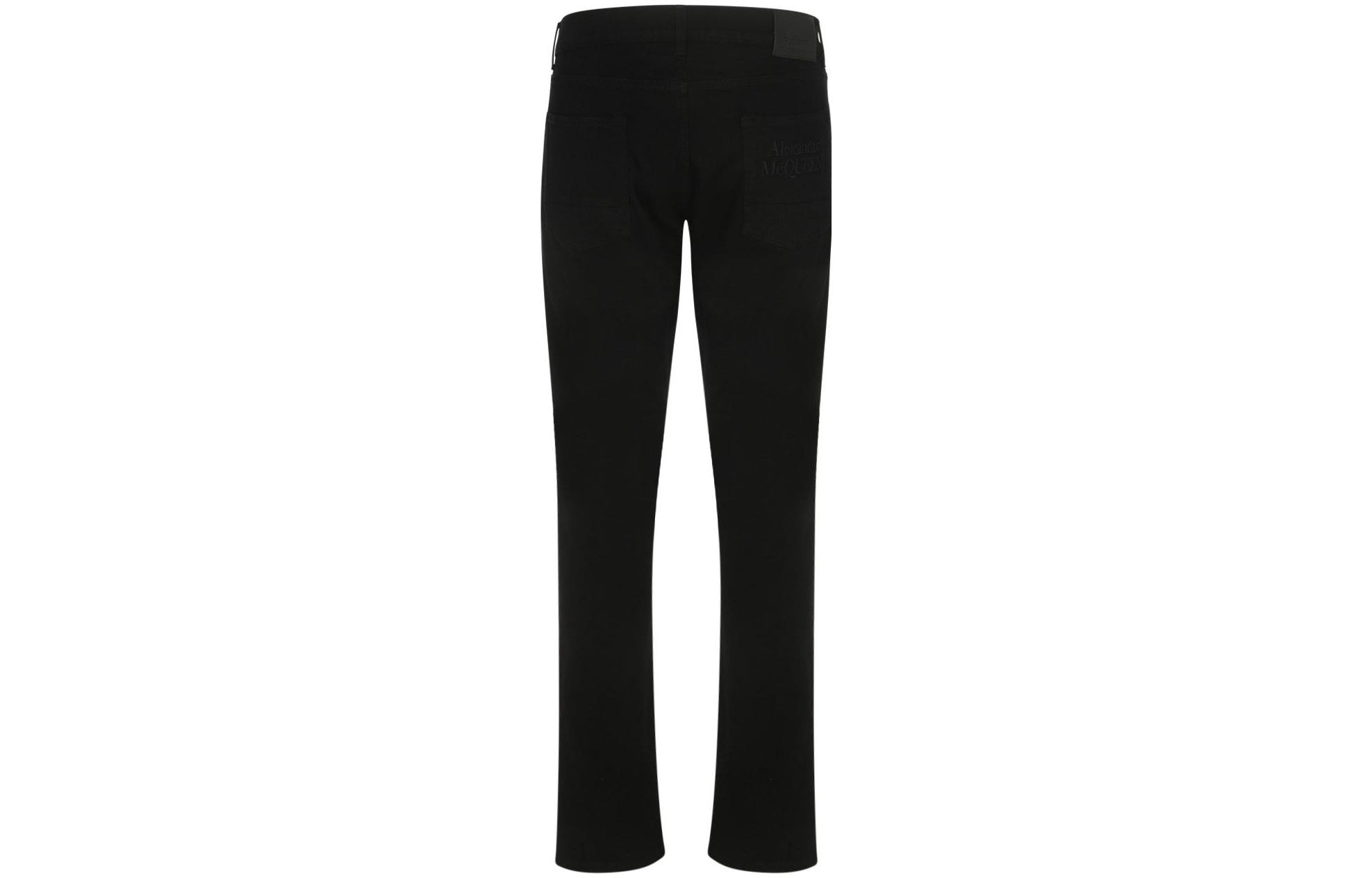 Lookbook Alexander McQueen FW22 Jeans Slim Fit de Talle Alto Negro Pantalones Casuales. 683031-QTY49-1000