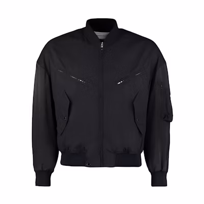 Alexander McQueen FW22 Solid Black Baseball Collar Long Sleeve Jacket Men 711423-QTN37-1000
