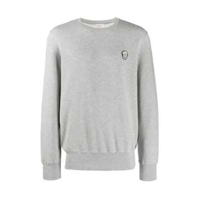 Alexander McQueen FW22 Solid Chest Logo Crewneck Sweatshirt Grey () 575467-QNX43-1401