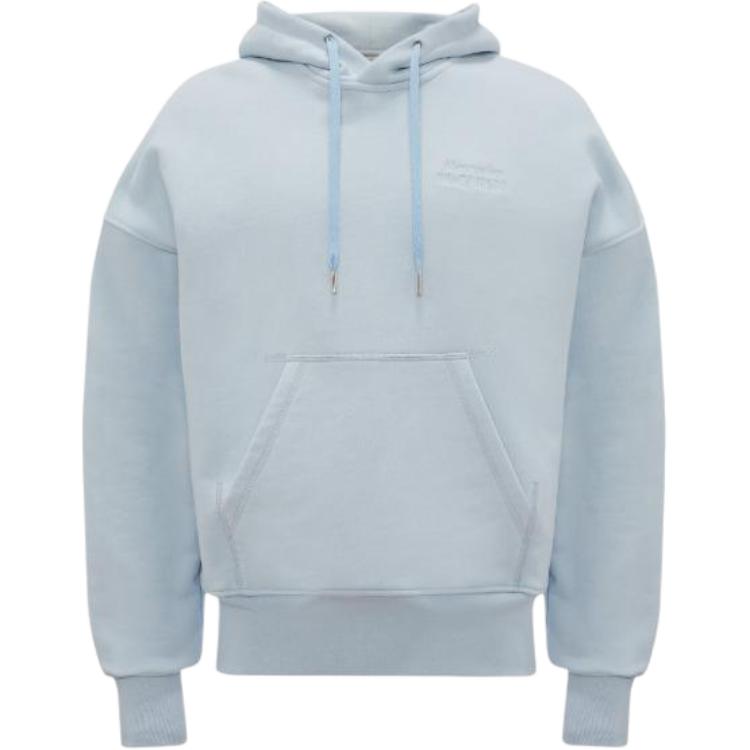 Alexander McQueen FW22 Solid Light Blue Drawstring Hoodie Mens 722257-QUX63-4850