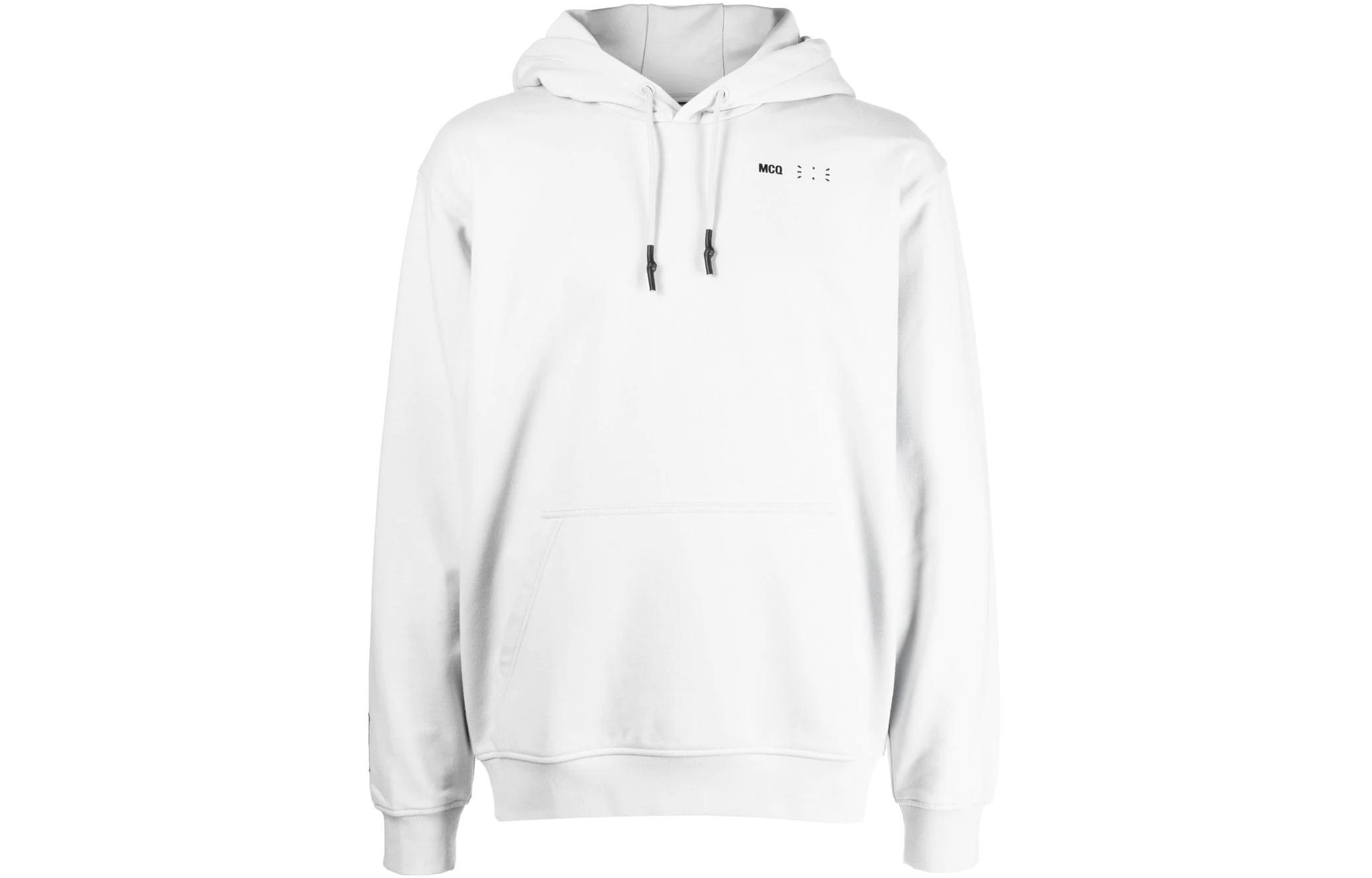 Alexander McQueen FW22 White Logo Print Hoodie 624727-RST93-8002