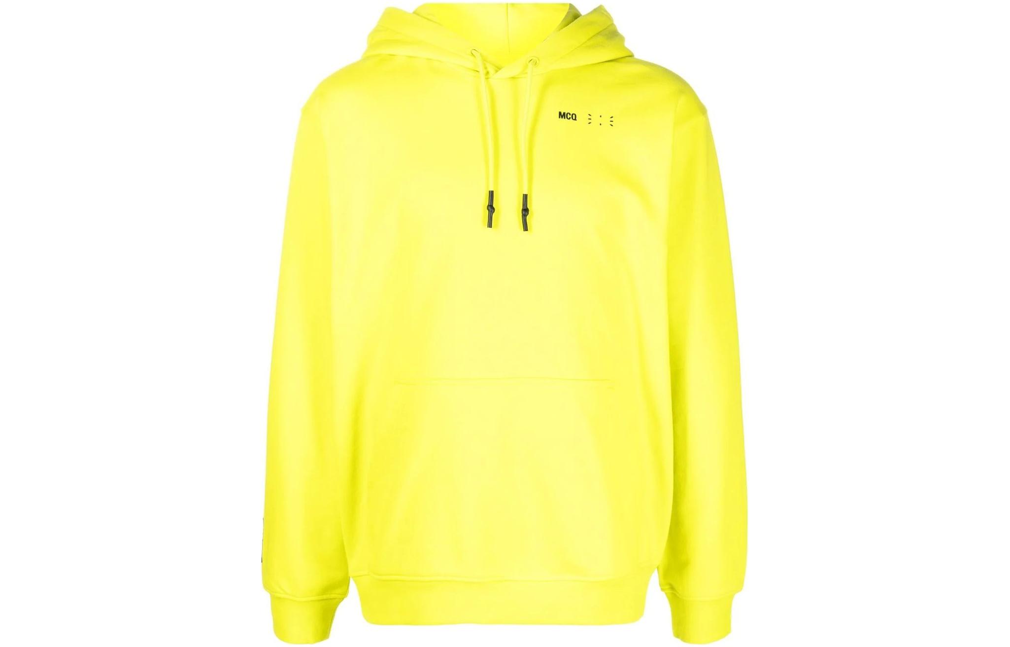 Alexander McQueen FW22 Yellow Pullover Sweatshirt with Minimal Logo 624727-RST93-7005