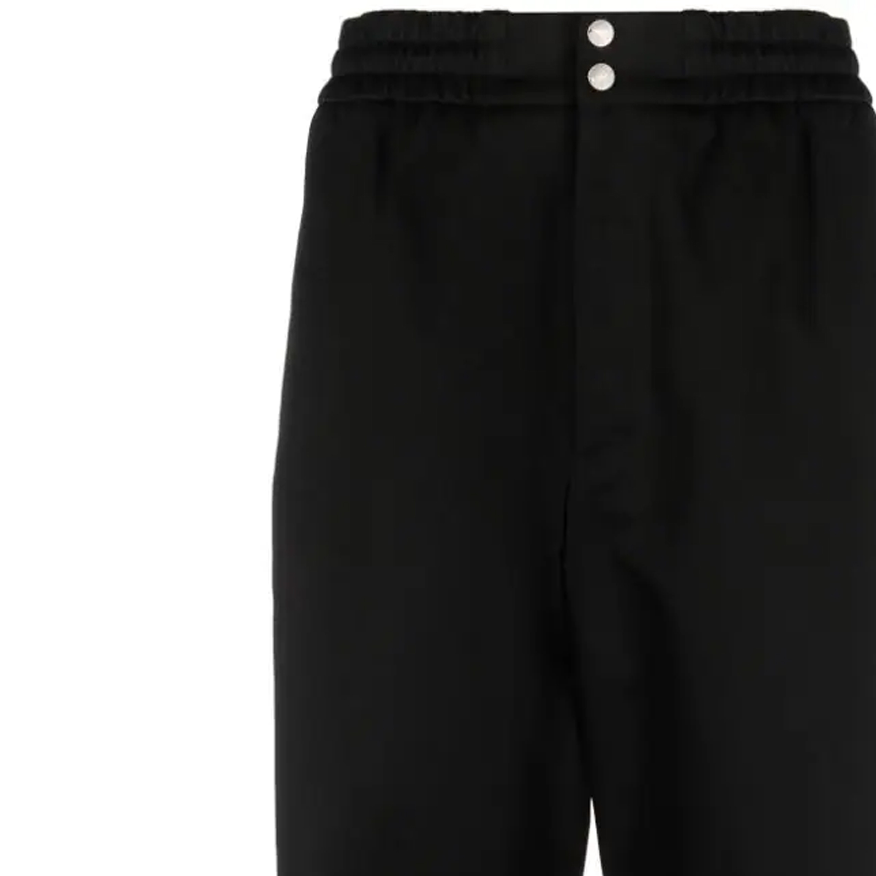 Details for Alexander McQueen Pantalones Negros Slim-Fit Tapered Casual FW23. 774187-QSAAN-1000
