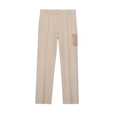 Alexander McQueen FW23 Khaki Straight-Leg Pants with Pocket Design. 698542-QTS57-9503