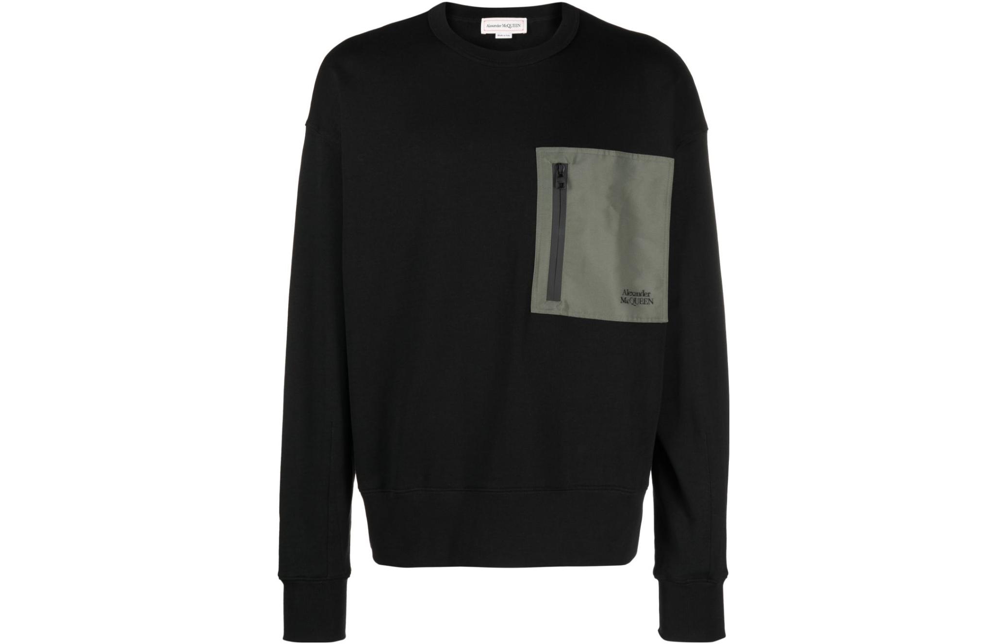 Order Alexander McQueen FW23 寬鬆拉鍊套頭圓領衫 黑色 754561-QVX43-1000