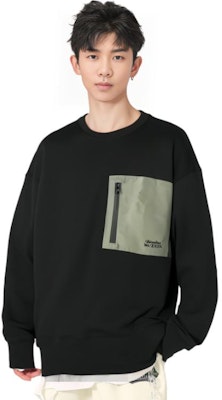 Alexander McQueen FW23 寬鬆拉鍊套頭圓領衫 黑色 754561-QVX43-1000 1