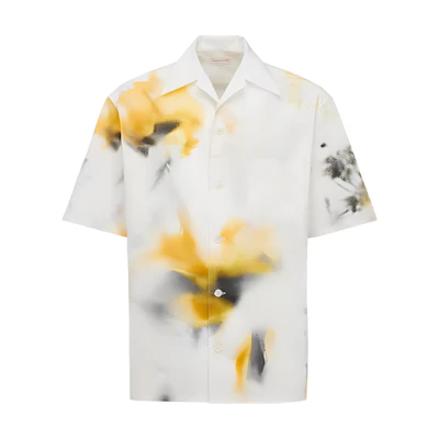 Alexander McQueen FW23 Multicolor Printed Short Sleeve Button-Up Shirt 778045-QOAAK-9115