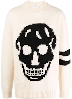 Alexander McQueen FW23 Skull Jacquard Knit Sweater White 775761-Q1A73-9125 Alexander McQueen FW23 Skull Jacquard Knit Sweater White 775761-Q1A73-9125