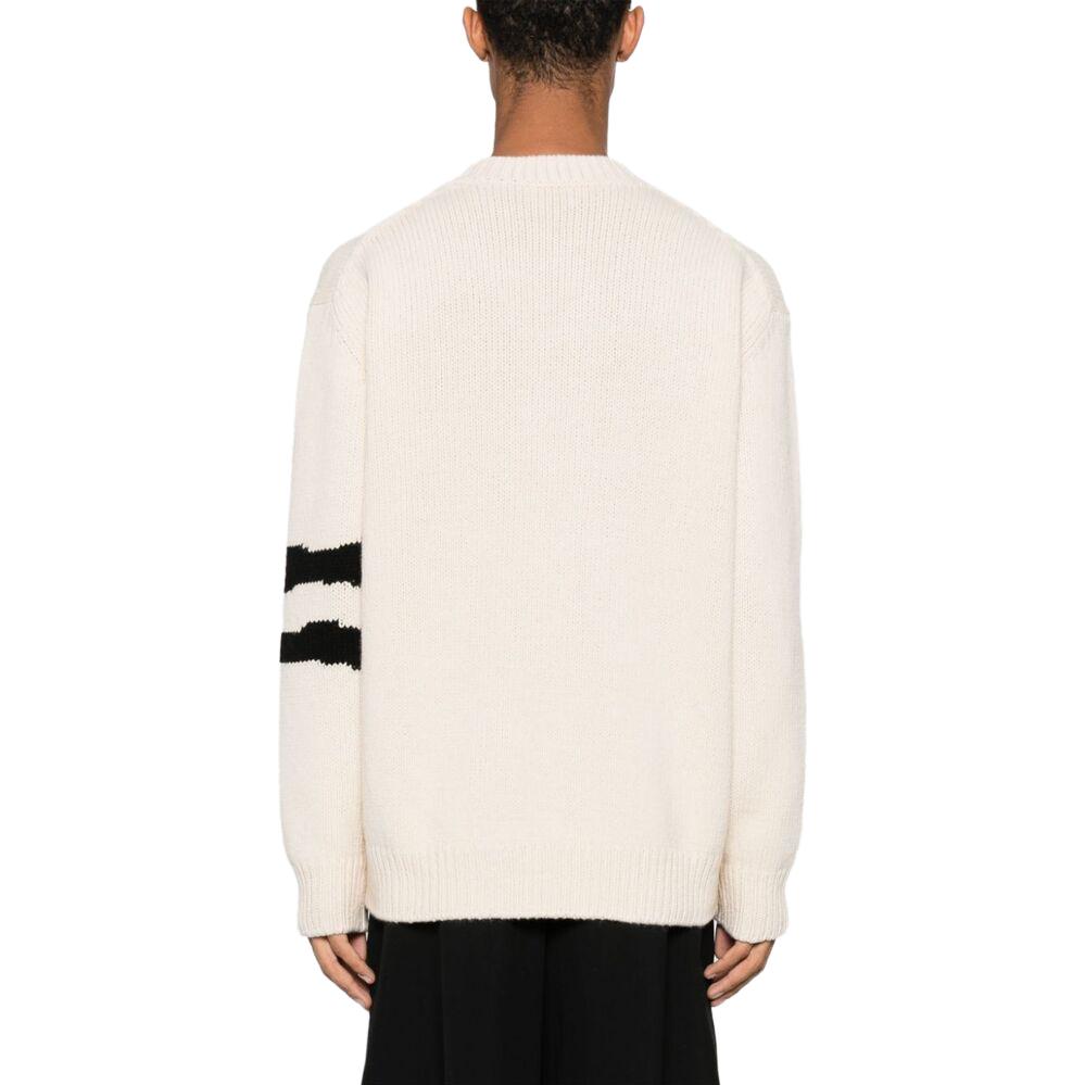 Shop Alexander McQueen FW23 骷髏提花針織毛衣 白色 775761-Q1A73-9125
