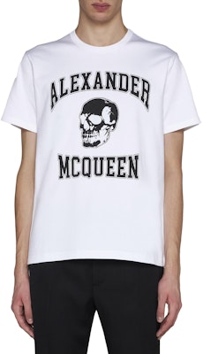Alexander McQueen FW23 Baju T-Shirt Putih Longgar Logo Skull Crewneck. 759442-QTAAW-0909 Lookbook Alexander McQueen FW23 Baju T-Shirt Putih Longgar Logo Skull Crewneck. 759442-QTAAW-0909