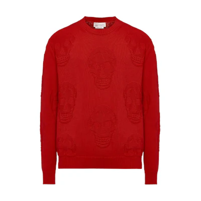 Alexander McQueen FW23 Gorilla Print Red Long-Sleeve Sweater 775862-Q1A71-6042