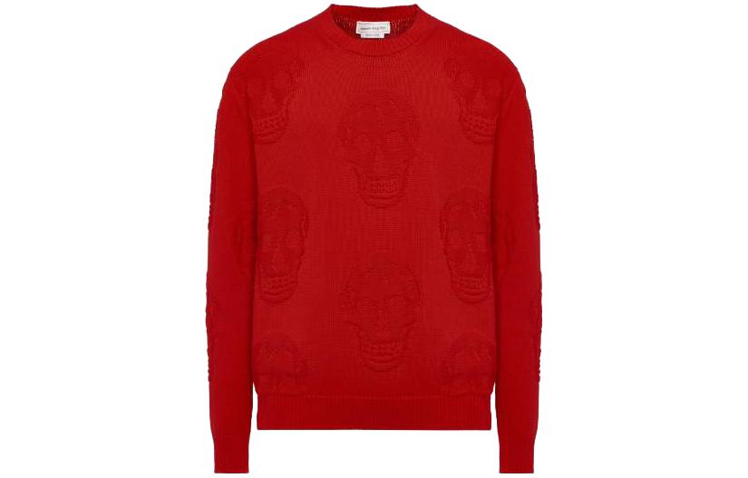 Order Alexander McQueen FW23 猩猩印花紅色長袖毛衣 775862-Q1A71-6042