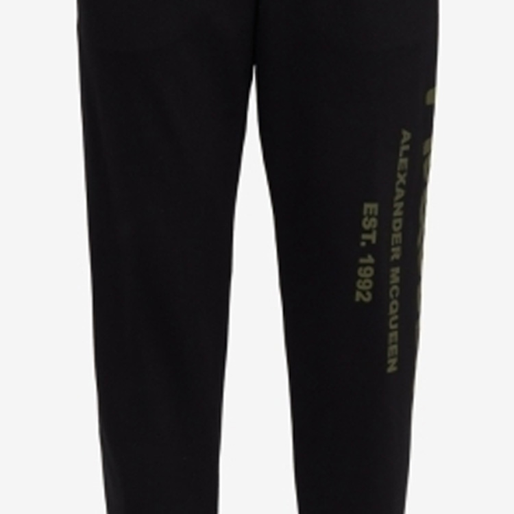 Details for Alexander McQueen 2023塗鴉運動針織長褲 男 黑色 688714-QTAAB-0519