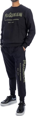 알렉산더 맥퀸 FW23 레터 프린트 크루넥 스웨트셔츠 블랙 688713-QTAAB-0519 Sizing 알렉산더 맥퀸 FW23 레터 프린트 크루넥 스웨트셔츠 블랙 688713-QTAAB-0519
