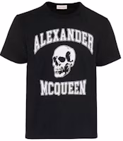 Order Alexander McQueen 2023秋冬骷髏字母印花黑色T恤 759442QVZ290901