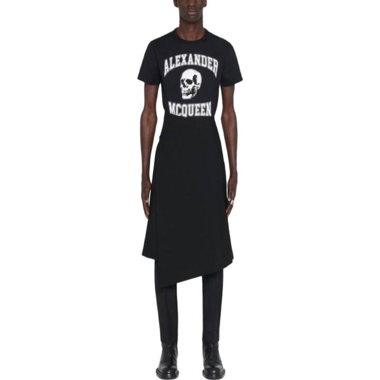 Alexander McQueen FW23 Skull Letter Print Black T-Shirt . 759442QVZ290901 圖 4