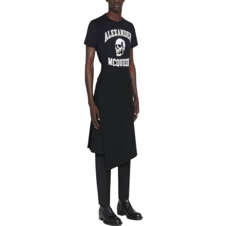 Alexander McQueen FW23 Skull Letter Print Black T-Shirt . 759442QVZ290901 圖 6