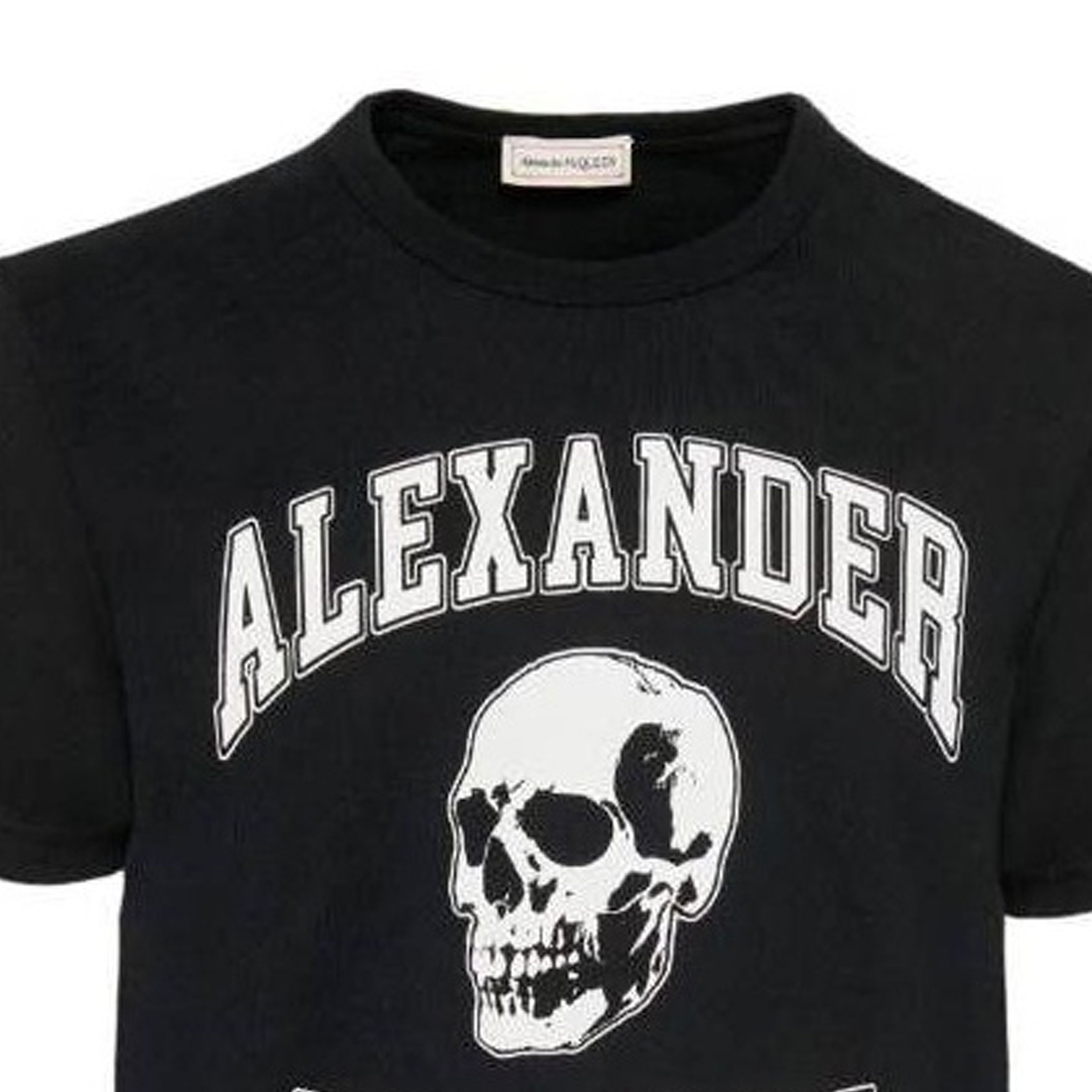 Alexander McQueen FW23 Skull Letter Print Black T-Shirt . 759442QVZ290901 圖 7