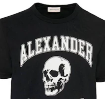 Sizing Alexander McQueen 2023秋冬骷髏字母印花黑色T恤 759442QVZ290901