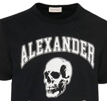 Alexander McQueen FW23 Skull Letter Print Black T-Shirt . 759442QVZ290901 Sizing Alexander McQueen FW23 Skull Letter Print Black T-Shirt . 759442QVZ290901