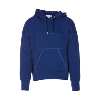 Alexander McQueen FW23 Solid Color Embroidered Hoodie Blue () 722257-QVX63-4167