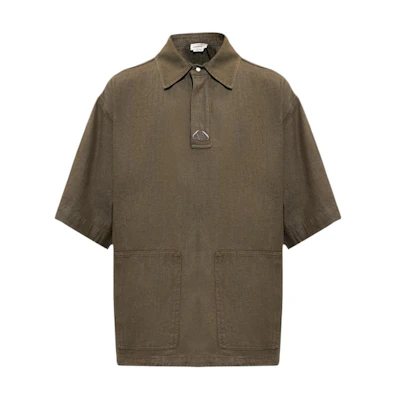 Alexander McQueen FW23 Solid Logo Short Sleeve Shirt Brown 765524-QYAAN-3360