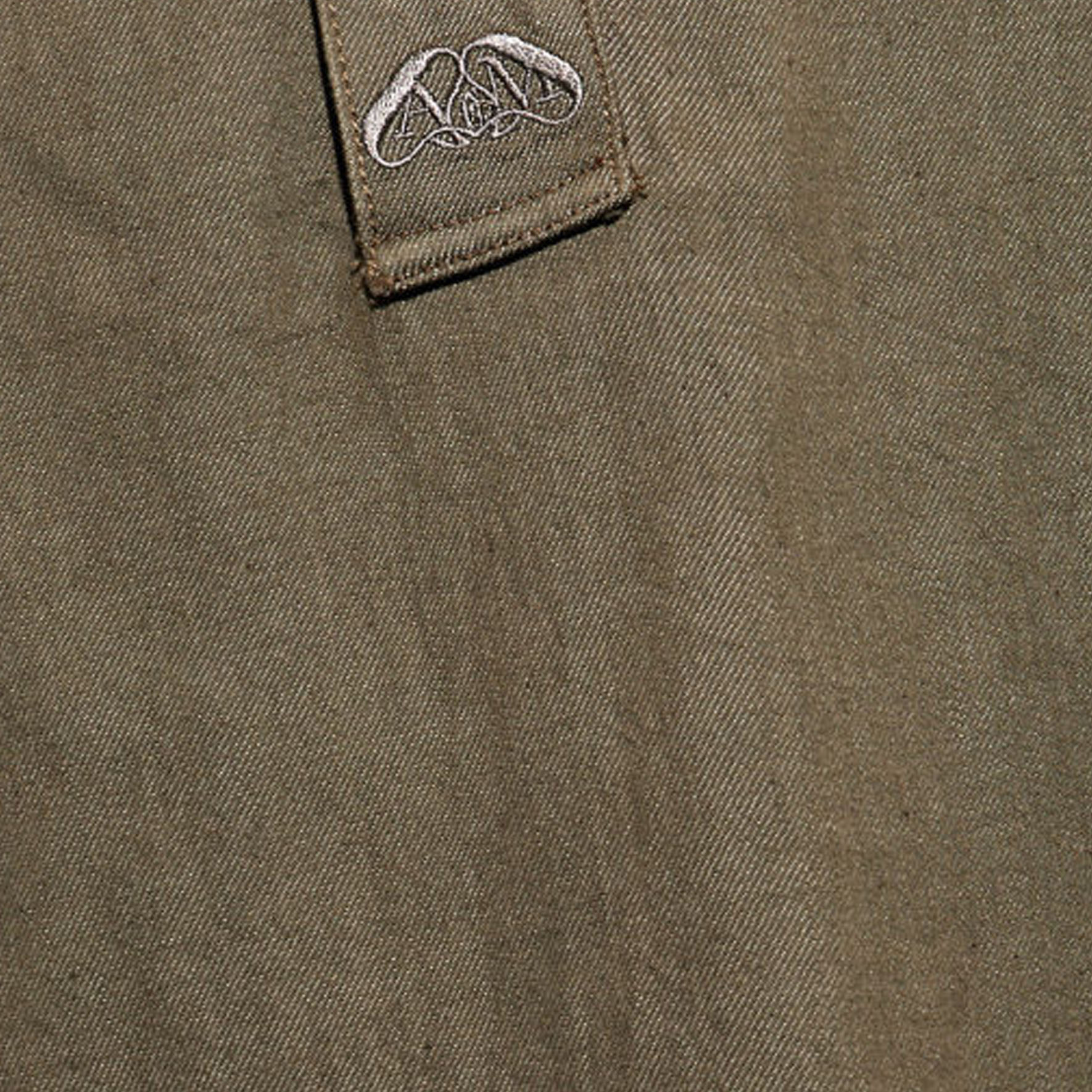 Details for Alexander McQueen FW23 Solid Logo Short Sleeve Shirt Brown 765524-QYAAN-3360