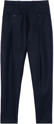 アレキサンダー マックイーン FW23 ソリッド プリーツ ミッドライズ ストレートパンツ ネイビーブルー メンズ 601460-QSR16-1010 Lookbook アレキサンダー マックイーン FW23 ソリッド プリーツ ミッドライズ ストレートパンツ ネイビーブルー メンズ 601460-QSR16-1010