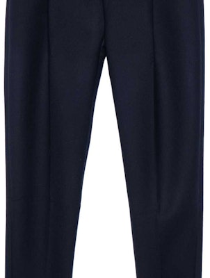 アレキサンダー マックイーン FW23 ソリッド プリーツ ミッドライズ ストレートパンツ ネイビーブルー メンズ 601460-QSR16-1010 Shop アレキサンダー マックイーン FW23 ソリッド プリーツ ミッドライズ ストレートパンツ ネイビーブルー メンズ 601460-QSR16-1010