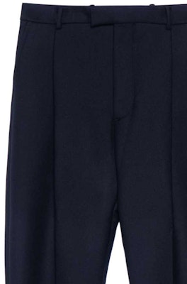 アレキサンダー マックイーン FW23 ソリッド プリーツ ミッドライズ ストレートパンツ ネイビーブルー メンズ 601460-QSR16-1010 Cheap アレキサンダー マックイーン FW23 ソリッド プリーツ ミッドライズ ストレートパンツ ネイビーブルー メンズ 601460-QSR16-1010