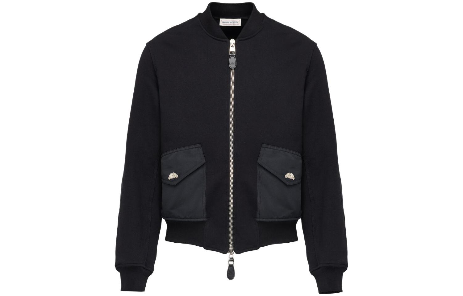 Alexander McQueen FW23 Solid Zip Pocket Jacket Black Outerwear 766063-QXAAD-1000