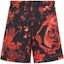Order Alexander McQueen FW24 Short de Natación Negro Rojo Floral con Cintura Elástica 794619-4419Q-1074