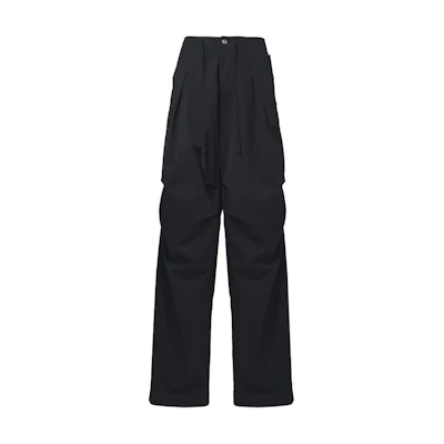Alexander McQueen FW24 Black Wide-Leg Cargo Pants with Zip Pocket Design 801284-QSAA9-1000