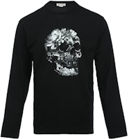 Alexander McQueen FW24 Skull Print Loose Fit Long Sleeve T-Shirt Black 794576-QTABM-0528 Alexander McQueen FW24 Skull Print Loose Fit Long Sleeve T-Shirt Black 794576-QTABM-0528