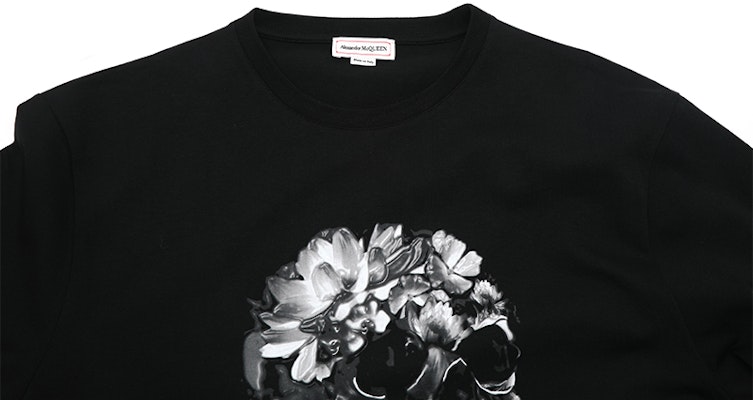 Alexander McQueen 骷髏印花寬鬆版長袖T恤 黑色 794576-QTABM-0528 Details for Alexander McQueen 骷髏印花寬鬆版長袖T恤 黑色 794576-QTABM-0528