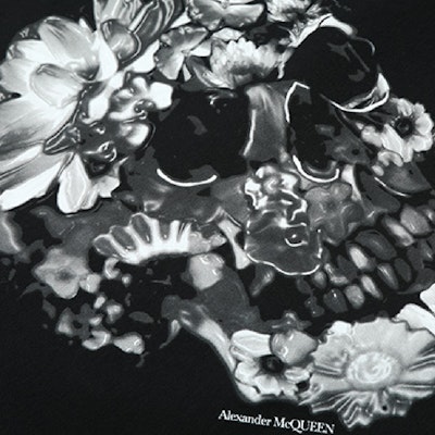 Alexander McQueen 骷髏印花寬鬆版長袖T恤 黑色 794576-QTABM-0528 Sizing Alexander McQueen 骷髏印花寬鬆版長袖T恤 黑色 794576-QTABM-0528