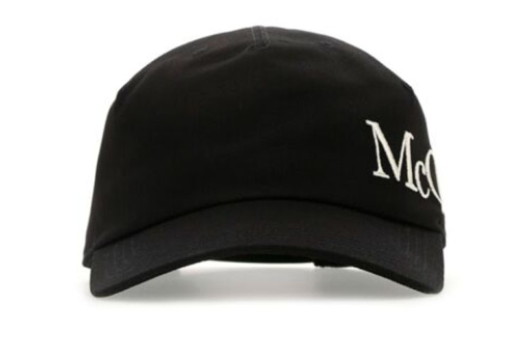 Alexander McQueen Gabardine Cotton Baseball Cap Unisex Black 6328964105Q-1078