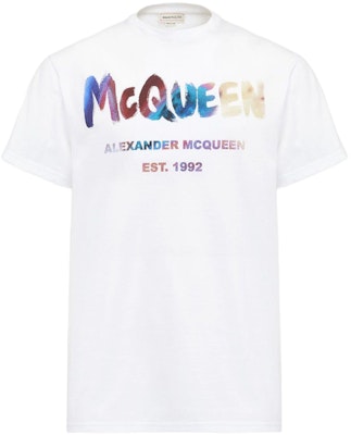 알렉산더 맥퀸 그라데이션 로고 프린트 크루넥 티셔츠 화이트 750667-QVZ14-0900 Order 알렉산더 맥퀸 그라데이션 로고 프린트 크루넥 티셔츠 화이트 750667-QVZ14-0900